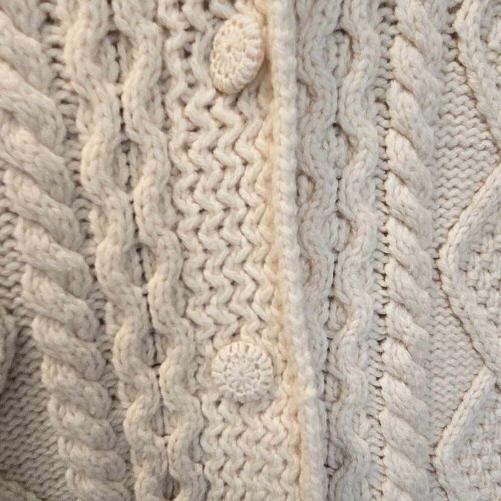 Garent Hill Ivory Cardigan 100% Wool Knited Size Medium - Picture 2 of 7